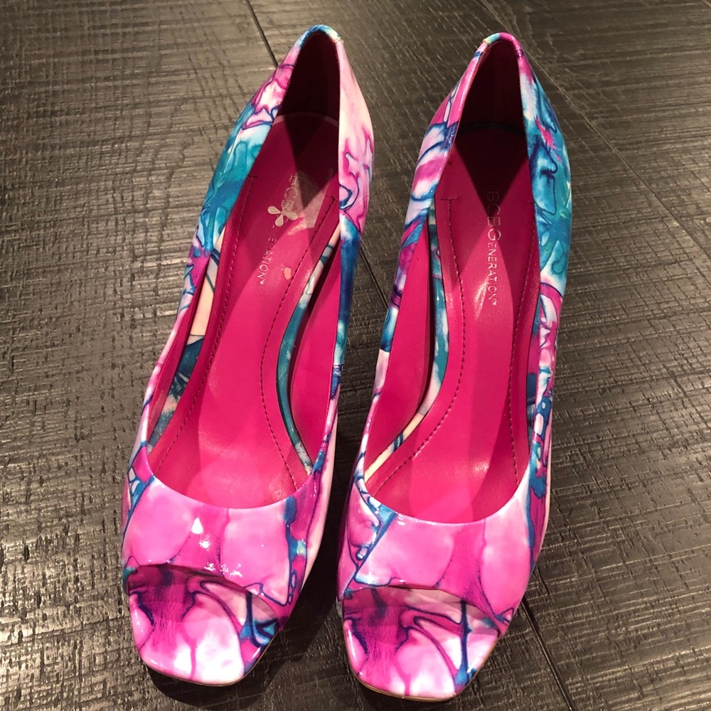 BCBGeneration | 10 | Floral Peep Toe Heels